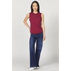 image:imageDEAR JOHN Zo Womens Sleeveless Top Crew Neck Raw Edge DetailTibetan Red