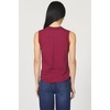 image:imageDEAR JOHN Zo Womens Sleeveless Top Crew Neck Raw Edge DetailTibetan Red