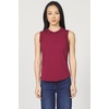 image:imageDEAR JOHN Zo Womens Sleeveless Top Crew Neck Raw Edge DetailTibetan Red