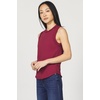 image:imageDEAR JOHN Zo Womens Sleeveless Top Crew Neck Raw Edge DetailTibetan Red