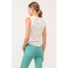 image:imageDEAR JOHN Zo Womens Sleeveless Top Crew Neck Raw Edge DetailWhite