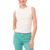 image:imageDEAR JOHN Zo Womens Sleeveless Top Crew Neck Raw Edge DetailWhite