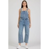 image:imageDEAR JOHN Lasso Womens Overall Jumpsuit Sleeveless Cropped Comfortable Stretch Bib Adjustable Straps  Western Hue  Size Large