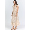 image:imageDEAR JOHN Ishani Womens Midi Dress Relaxed Fit Ruffle VNeck Flutter Sleeve Smocked Waist Tiered SkirtTuscan Bouquet