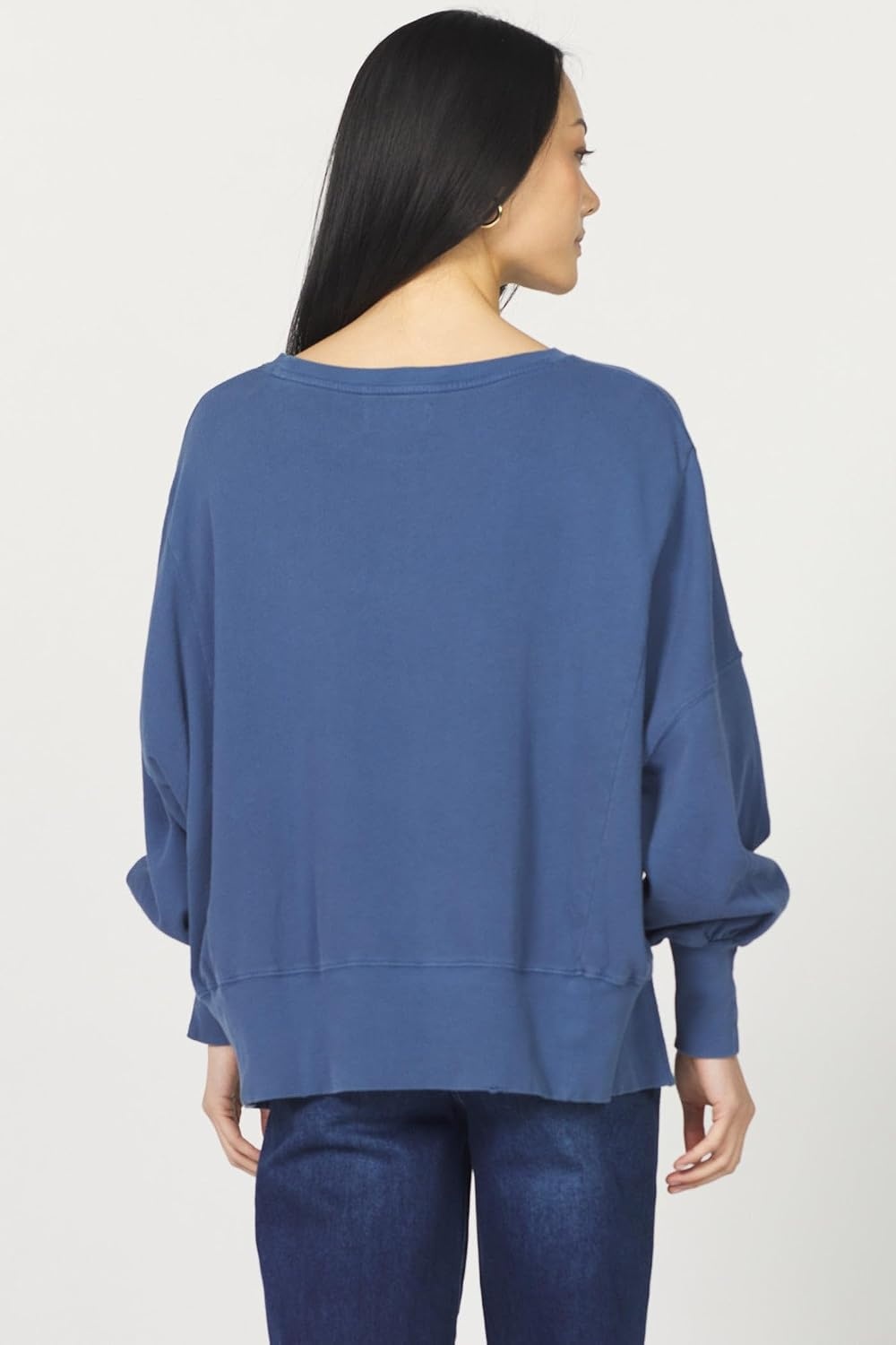 image:imageDEAR JOHN Trenton Pullover Sweater for Women Oversized Long Sleeve Crew NeckVintage Indigo