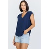 image:imageDEAR JOHN Yanis Womens Sleeveless VNeck Top Relaxed FitBlack Iris