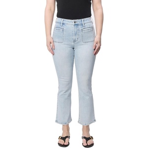 image:imageDEAR JOHN Jeanne Flare Leg Jeans for Women Mid Rise Cropped Inseam Comfort Stretch Denim  Harbor  32