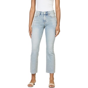 image:imageDEAR JOHN Jeanne Mid Rise Flare Jeans for Women Cropped Clean Hem Denim  Clear Stream  30