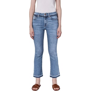 image:imageDEAR JOHN Jeanne Womens Mid Rise Cropped Flare Jeans Comfort Stretch DenimSavannah