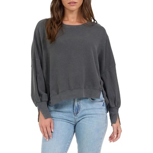 image:imageDEAR JOHN Trenton Pullover Sweater for Women Oversized Long Sleeve Crew NeckPigment Dark Gull Grey