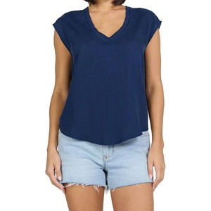 image:imageDEAR JOHN Yanis Womens Sleeveless VNeck Top Relaxed FitBlack Iris