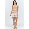 image:imageDEAR JOHN Areli Womens Sleeveless Top Classic Fit Crew Neck Striped DesignBurnt Brick