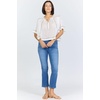 image:imageDEAR JOHN Jada Womens Relaxed Fit Top VNeck Quarter Sleeve Embroidered DetailWhite