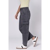 image:imageDEAR JOHN Lasso Womens Barrel Leg Jeans High Rise Cropped Clean HemCharcoal