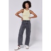 image:imageDEAR JOHN Lasso Womens Barrel Leg Jeans High Rise Cropped Clean HemCharcoal