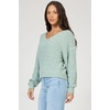 image:imageDEAR JOHN Lexi Sweater Womens Drop Shoulder VNeck Long SleeveIceberg Green