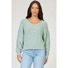 image:imageDEAR JOHN Lexi Sweater Womens Drop Shoulder VNeck Long SleeveIceberg Green