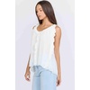 image:imageDEAR JOHN Renata Womens Relaxed Fit Top Scoop Neck Sleeveless Ruffle DetailWhite