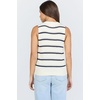 image:imageDEAR JOHN Sarinna Womens Sleeveless Top Classic Fit Crew Neck Pointelle StripeBlack Iris Stripe
