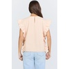 image:imageDEAR JOHN Ulla Womens Relaxed Fit Top Round Neck Sleeveless Embroidered DetailPale Peach