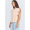 image:imageDEAR JOHN Ulla Womens Relaxed Fit Top Round Neck Sleeveless Embroidered DetailPale Peach