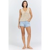 image:imageDEAR JOHN Ulyssa Womens Sleeveless Top Classic Fit VNeck Crochet DetailCream