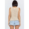 image:imageDEAR JOHN Ulyssa Womens Sleeveless Top Classic Fit VNeck Crochet DetailCream