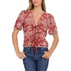 image:imageDEAR JOHN Regina Womens Top Relaxed Fit Stripe PatternBurnt Brick