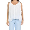 image:imageDEAR JOHN Renata Womens Relaxed Fit Top Scoop Neck Sleeveless Ruffle DetailWhite