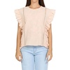 image:imageDEAR JOHN Ulla Womens Relaxed Fit Top Round Neck Sleeveless Embroidered DetailPale Peach