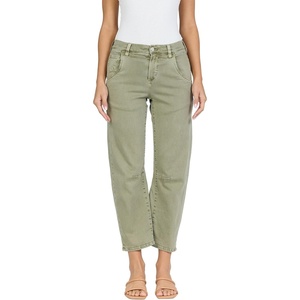 image:imageDEAR JOHN Lasso Womens Barrel Leg Jeans High Rise Cropped Clean HemVetiver
