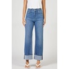 image:imageDEAR JOHN Holly High Rise Straight Leg Jeans for Women Pintuck Cuffed Hem  Abbey Road  Size 24