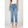 image:imageDEAR JOHN Holly High Rise Straight Leg Jeans for Women Pintuck Cuffed Hem  Kenia  Size 28