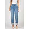 image:imageDEAR JOHN Holly High Rise Straight Leg Jeans for Women Pintuck Cuffed Hem  Kenia  Size 30