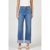 image:imageDEAR JOHN Holly High Rise Straight Leg Jeans for Women Pintuck Cuffed Hem  Abbey Road  Size 29