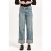 image:imageDEAR JOHN Holly Straight Leg Jeans for Women HighRise Cuffed Hem Full Length Denim  Pioneer Valley  28