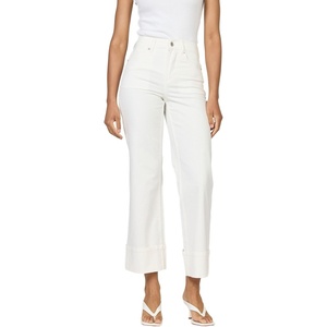 image:imageDEAR JOHN Holly High Rise Straight Leg Jeans for Women Cuffed Hem  Egret  Size 32