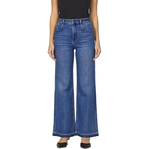 image:imageDEAR JOHN Holly Straight Leg Jeans for Women HighRise Dropped Hem Full Length Denim  Summerville  29