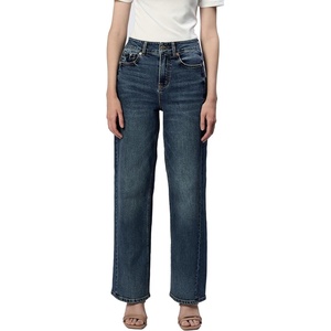 image:imageDEAR JOHN Holly Straight Leg Jeans for Women HighRise Clean Hem Full Length Denim  Fernstone  29