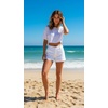 image:imageDEAR JOHN Hampton Womens Shorts for Women Low Rise Tailored Trouser Fit with Cuffed Hem Casual Stretch ComfortOptic White