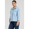 image:imageDEAR JOHN Adrianna ButtonDown Womens Shirt Oversized Fit Collared Long Sleeve Woven  Light Blue  Large