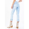 image:imageDEAR JOHN Blaire Staight Leg Jeans Womens Mid Rise Cuffed HemGolden Cream
