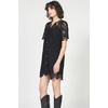 image:imageDEAR JOHN Marquette Lace Dress Womens Button Front Short Sleeve Collared Lace Midi DressBlack
