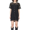 image:imageDEAR JOHN Marquette Lace Dress Womens Button Front Short Sleeve Collared Lace Midi DressBlack