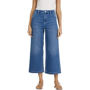 image:imageDEAR JOHN Audrey Wide Leg Jeans for Women High Rise Cropped Inseam Comfort Stretch Denim Clean HemAbbey Road