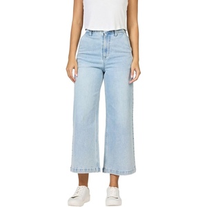 image:imageDEAR JOHN Audrey Wide Leg Jeans for Women High Rise Cropped Inseam Comfort Stretch Denim Clean HemNexton