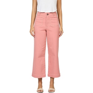 image:imageDEAR JOHN Audrey Wide Leg Jeans for Women High Rise Cropped Inseam Comfort Stretch Denim Clean HemTerracotta