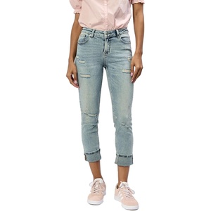 image:imageDEAR JOHN Blaire Staight Leg Jeans Womens Mid Rise Cuffed HemBlue Ridge