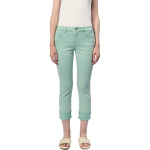 image:imageDEAR JOHN Blaire Staight Leg Jeans Womens Mid Rise Cuffed HemIceberg Green