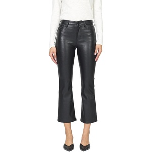 image:imageDEAR JOHN Jeanne Flare Pants Womens MidRise Cropped Flare Leg Vegan Leather  Black  28